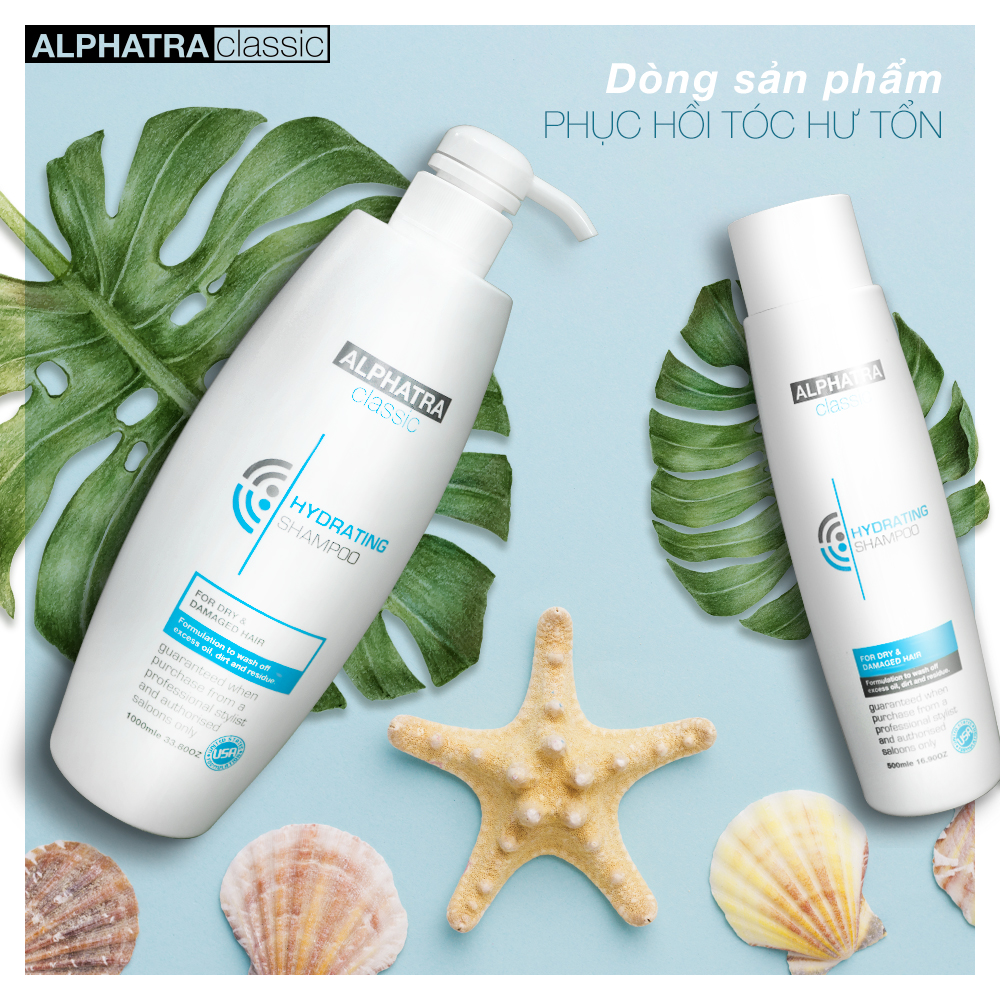 Alphatra Classic | Dầu gội phục hồi tóc hư tổn | HYDRATING SHAMPOO - 1000mL