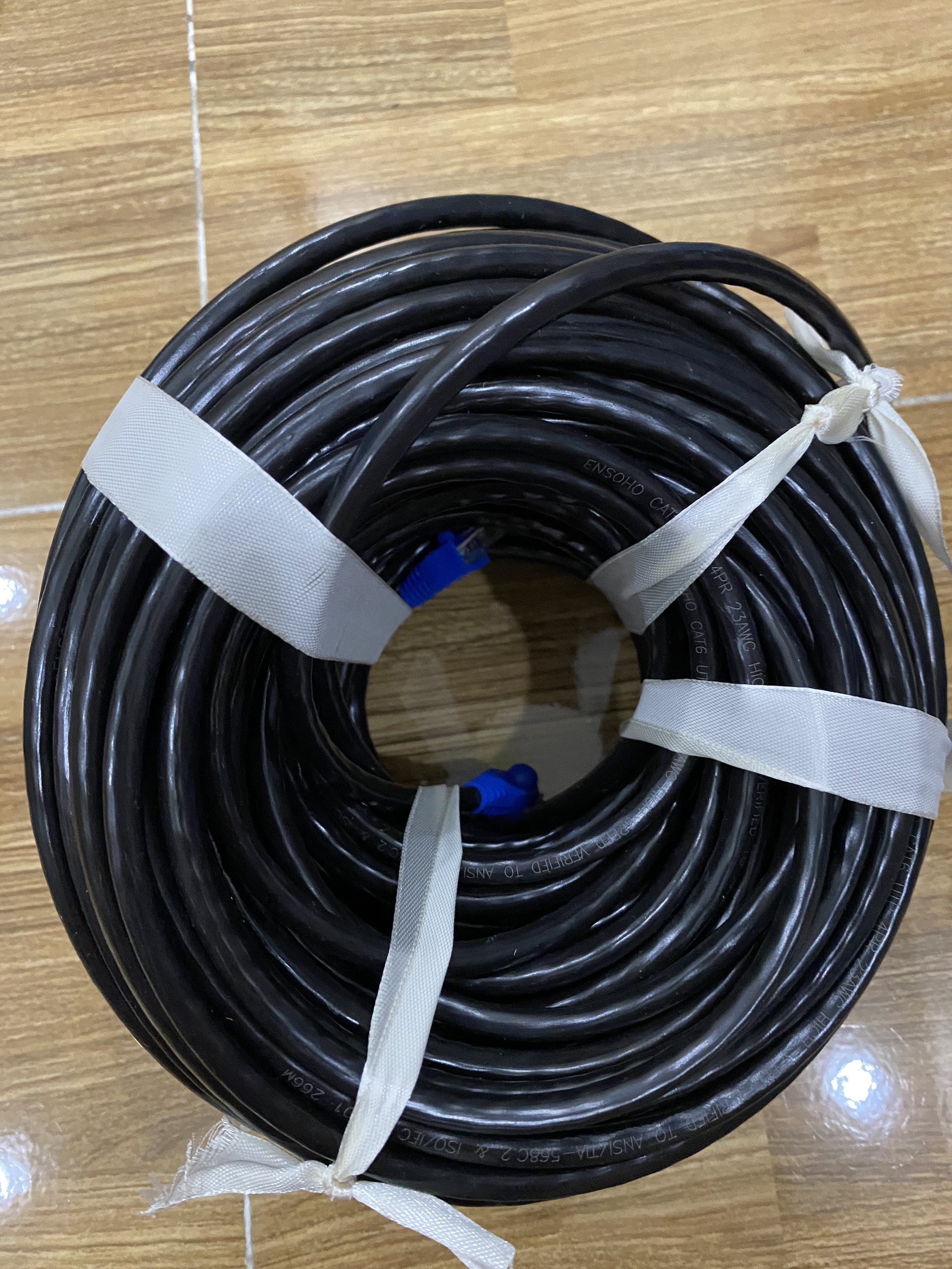 Dây mạng ngoài trời ENSOHO Cat6 8 lõi - bấm sẵn 2 đầu - 30m - 50m - Hàng nhập khẩu