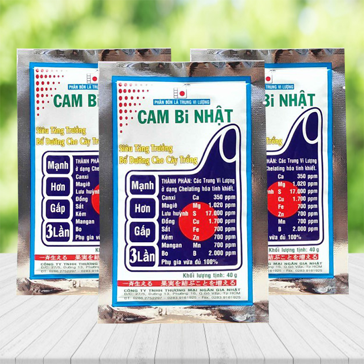 Phân bón vi lượng Cam Bi Nhật 40g/gói - Combo 3 gói | Bổ sung trung vi lượng Cambi nhật tăng trưởng cây trồng | Trace elements fertilizer