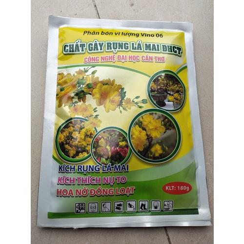 Phân bón vi lượng Vino 06 CHẤT GÂY RỤNG LÁ MAI ĐHCT - gói 180 gram