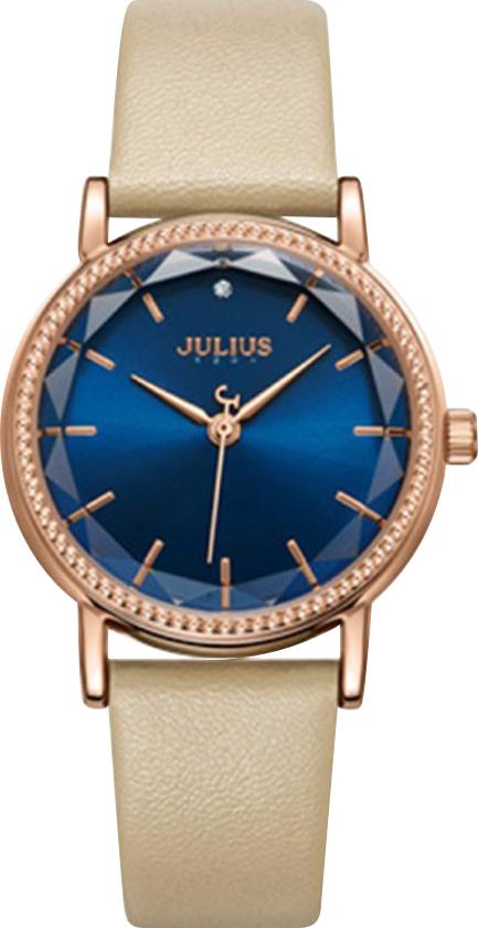 Đồng Hồ Nữ Dây Da Julius JA-1012D - Dây Kem Mặt Xanh
