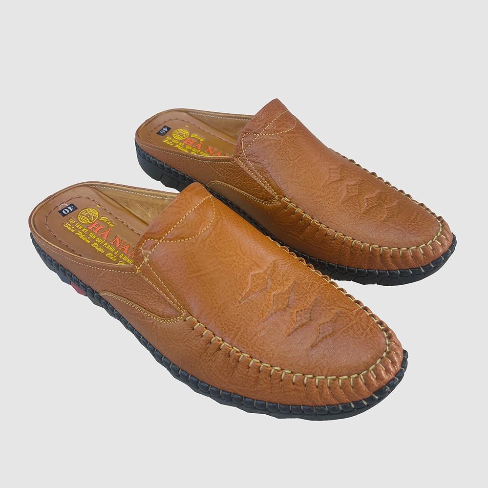 Dép Bít Mũi Nam Da Bò Thật TiTi ĐÔ Cao Cấp GSB20124d