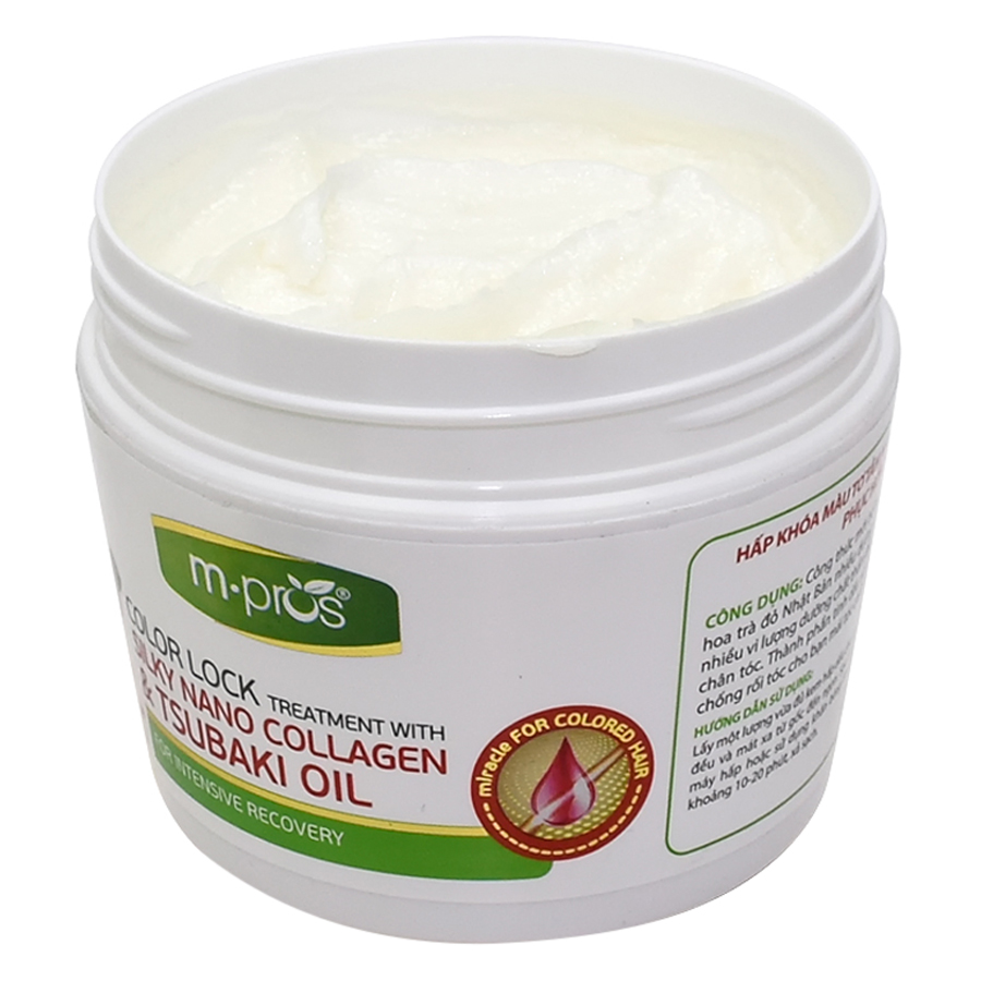 Hấp Khóa Màu Tơ Tằm Nano Collagen &amp; Tsubaki Oil Phục Hồi Chuyên Sâu Mpros 300ml