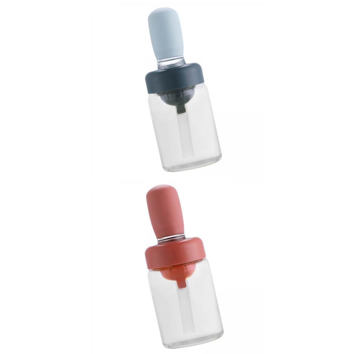 2pcs Oil Bottle with Silicone Brush Oil Container for The