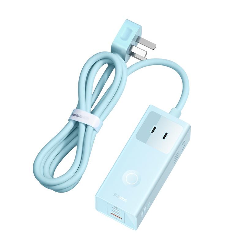 Cốc sạc nhanh 40W Baseus PowerCombo Digital PowerStrip 6IN1 ( 3 AC + 2 Type C +USB ) (Hàng chính hãng