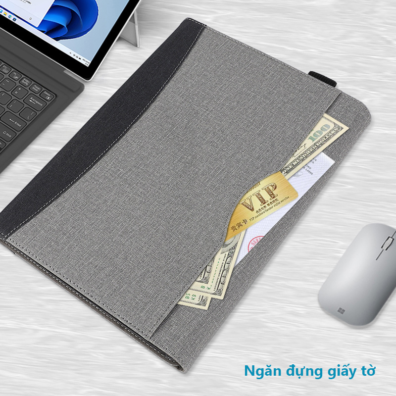 Bao Da dành cho Microsoft Surface Pro 8 Zaki Kẻ Sọc - Hàng Nhập Khẩu