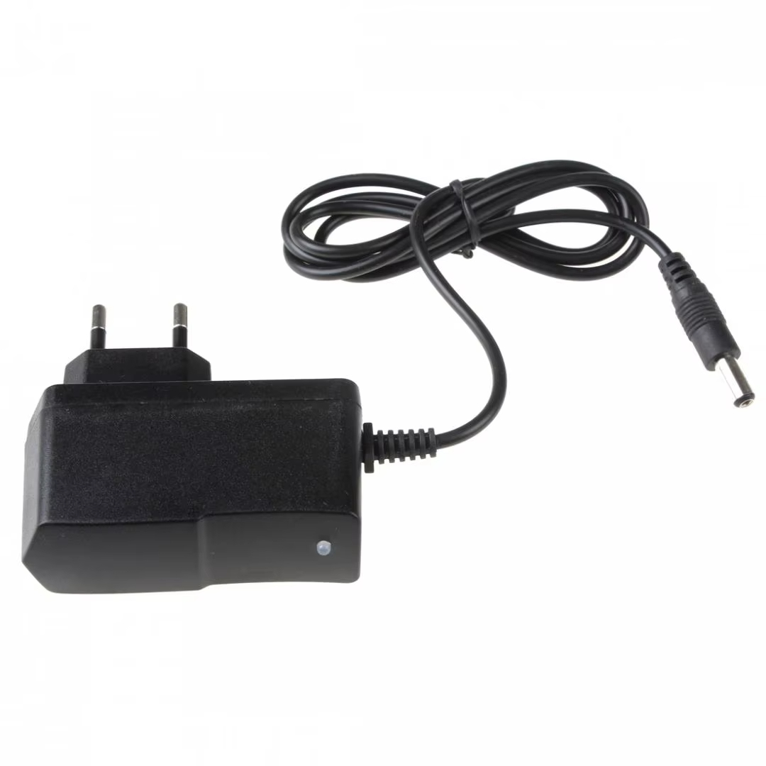Dây Sạc adapter 8.4V 1A đầu tròn HND-058 Cổng 5.5x2.1mm DC cho đèn xe đạp, đèn sạc (chân cắm EU như hình) có báo đèn sạc