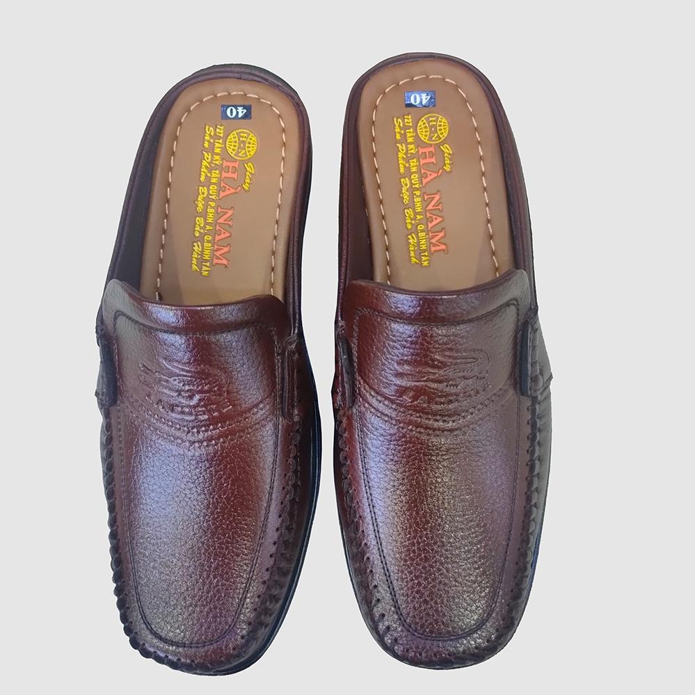 Dép Bít Mũi Nam Da Bò Thật HÀ NAM Cao Cấp GSB20105