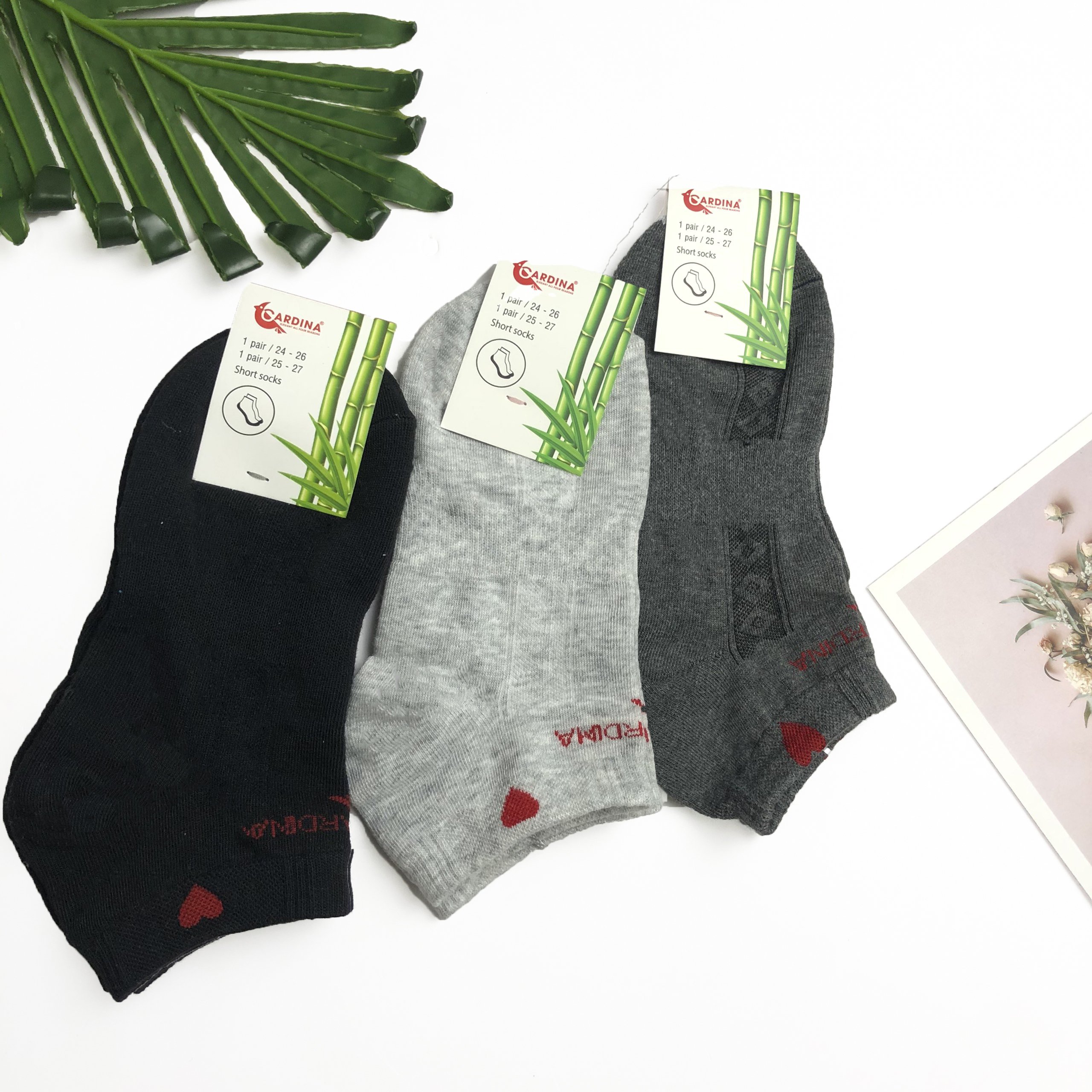 Tất nữ CARDINA cổ ngắn khử mùi chống hôi chất liệu sợi tre thiên nhiên TF