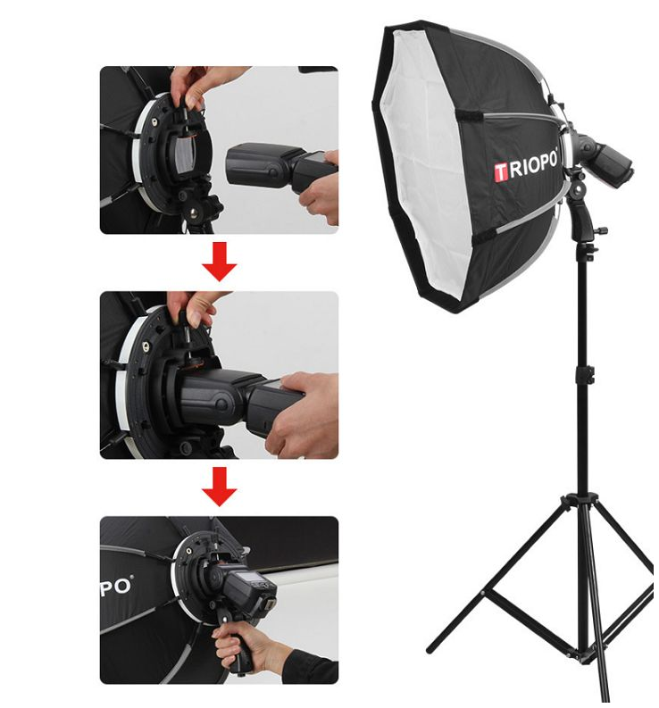 SOFTBOX BÁT GIÁC TRIOPO KS65 CHO ĐÈN FLASH SPEEDLITE HÀNG CHÍNH HÃNG