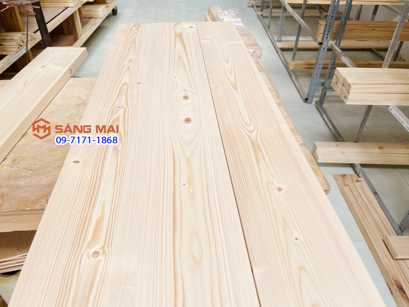 Tấm gỗ thông mặt rộng 20cm x dày 3cm x dài 120cm + láng mịn 4 mặt