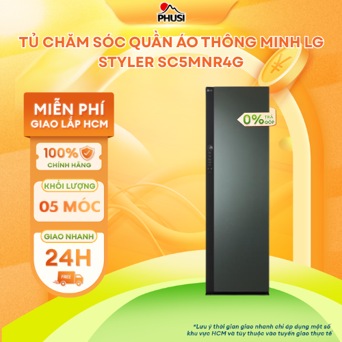 Tủ chăm sóc quần áo thông minh LG Styler Inverter 5 móc SC5MNR4G - Hàng Chính Hãng