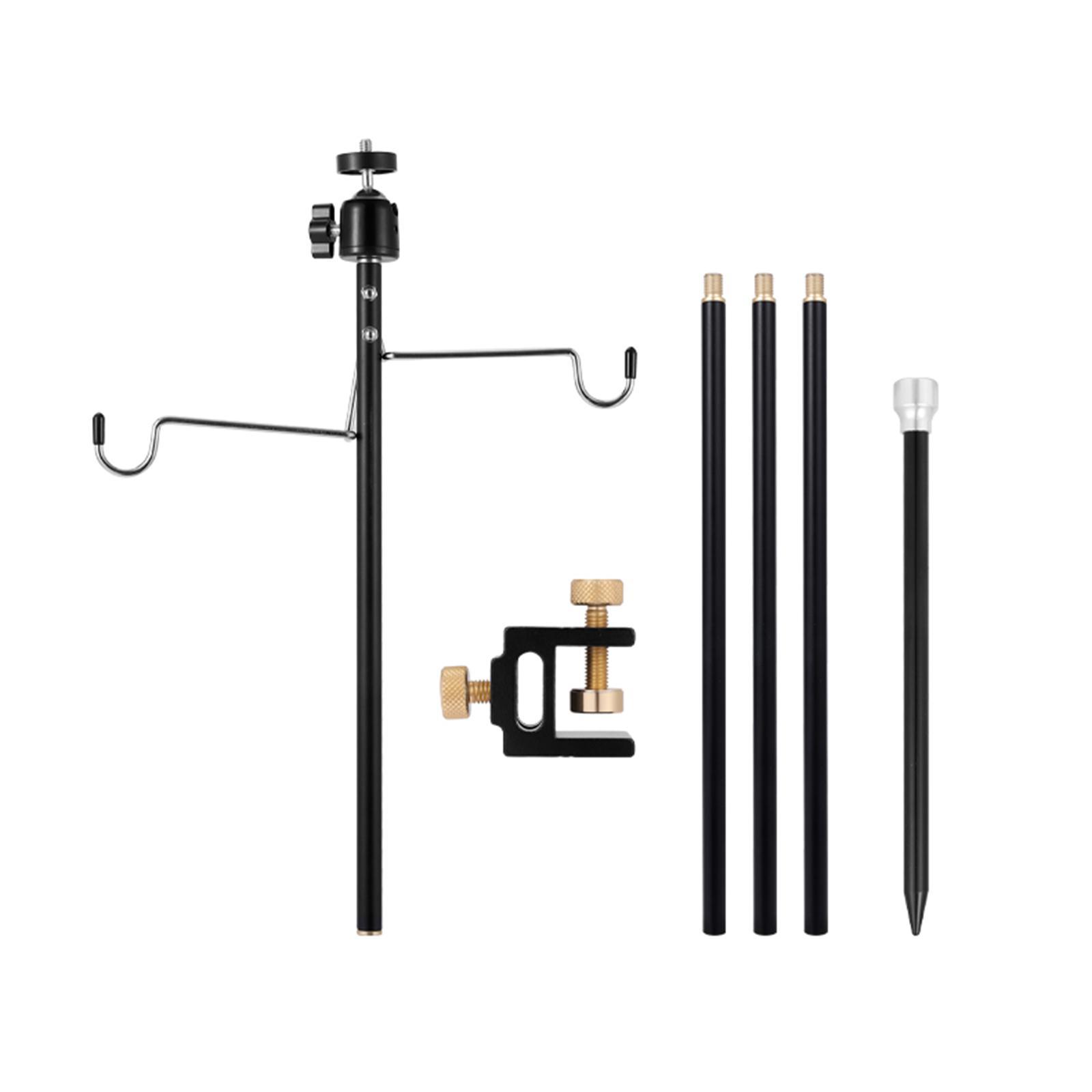 Camping Lantern Stand, Light Stand Hanger, Foldable Portable Aluminum Lantern Pole Hanger, Light Holder for Outdoor Hiking Garden BBQ Fishing