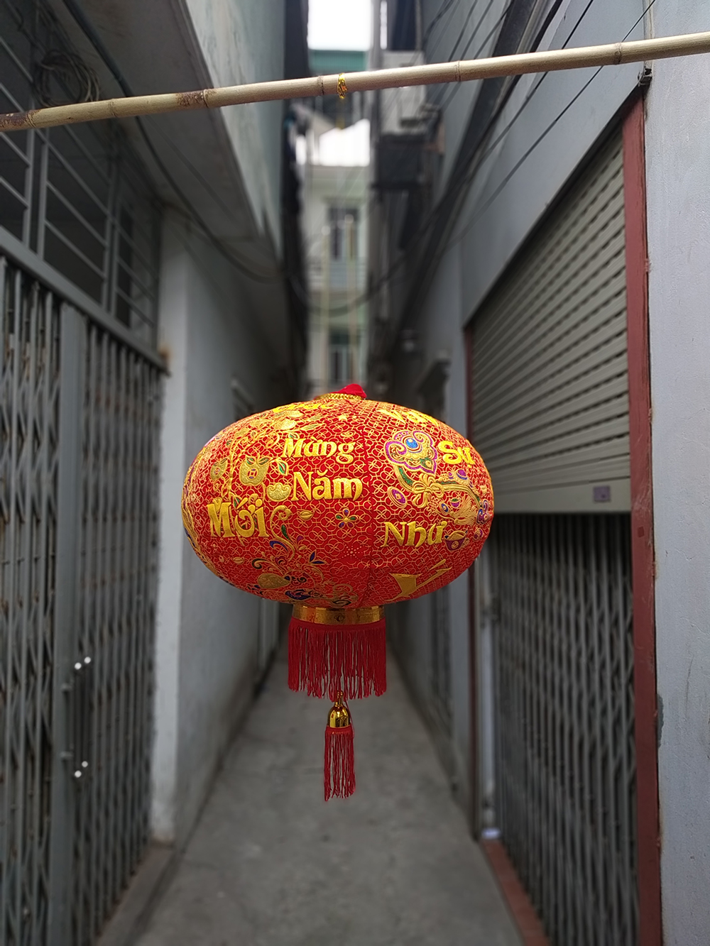 Đèn lồng trang trí Tết cao cấp in nổi cao 80cm đường kính 60cm