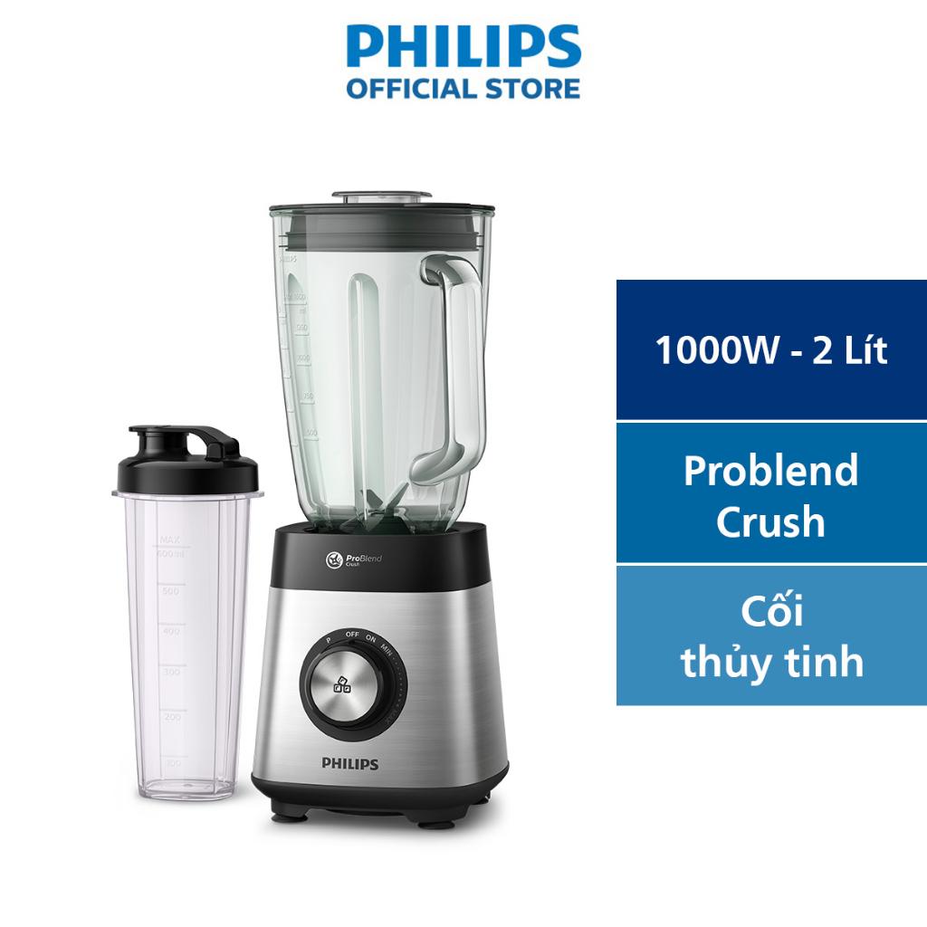 Máy Xay Sinh Tố PHILIPS Problend HR3573/90, Công Suất 1000w - Cối Thủy Tinh 1.5Lit - Hàng Chính Hãng