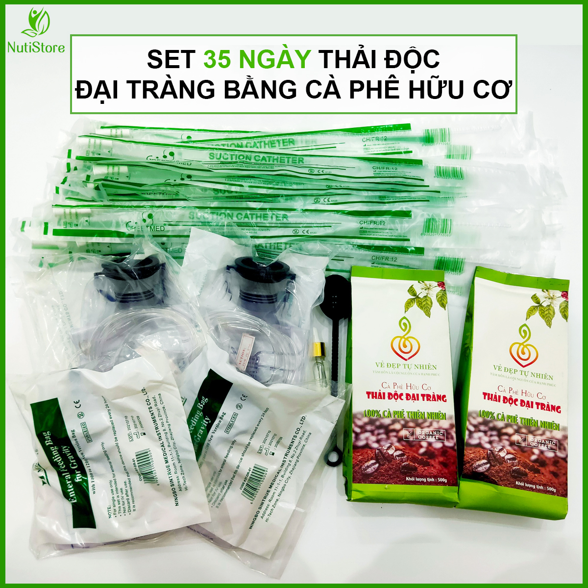 Set 35 Ngày Thải Độc Đại Tràng Bằng Cà Phê CPR81 | Cà Phê 100% Hữu Cơ, 100% Cà Phê Robusta Mộc Chuyên Dùng Thải Độc Đại Tràng - Set Đầy Đủ (Enema Coffee)