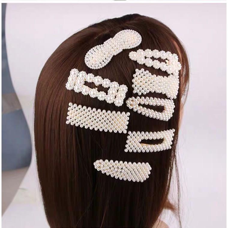 Cặp tóc bẻ tách ngọc trai nhiều hình phong cách Hàn Quốc kẹp mái xinh xắn hot tiktok