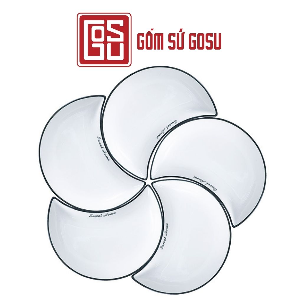 Bộ bát đĩa mặt trời gốm sứ GoSu cao cấp mã PDS006 họa tiết đa dạng phong phú, phong cách hiện đại