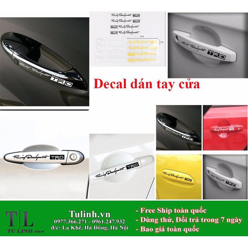 Decal dán tay cửa ô tô trang trí xe