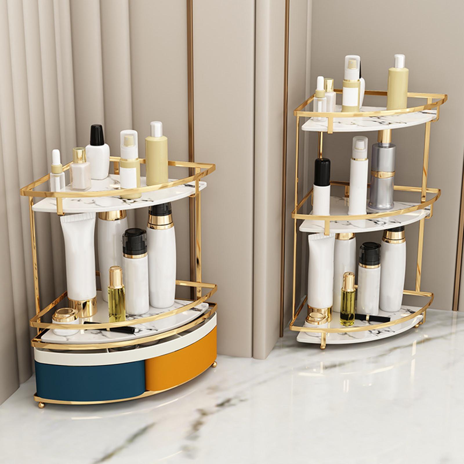 Corner Countertop Storage Rack Shelf Lipstick Makeup Holder Organizer Storage Box Container Perfume Display Bathroom, Desk, Home