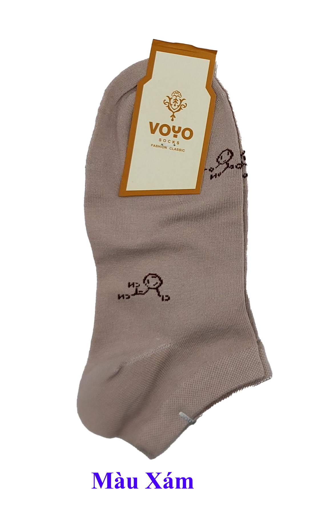 TẤT VỚ NỮ Loại vớ cổ ngắn In chữ cái trên thân vớ VOYO Chất liệu Cotton co giãn, Mềm êm,Thấm hút mồ hôi, Bảo vệ đôi chân