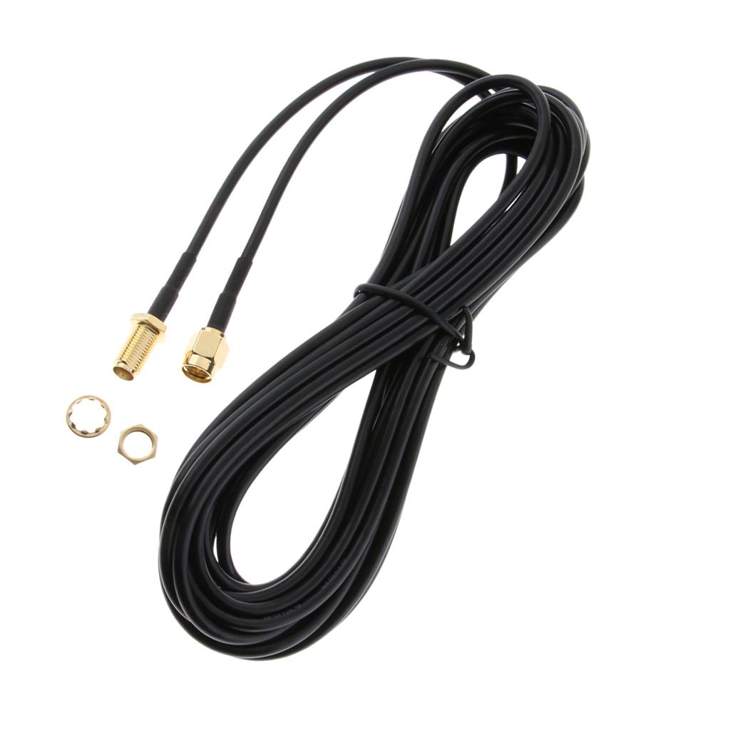 3xAntenna Connector RP-SMA Extension Cable for WLAN WiFi Wireless Router 5 Meter