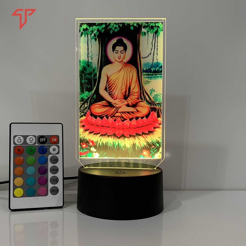 Đèn Led hình Phật Thích Ca Mâu Ni, đèn led 3D hình thờ, Tranh led