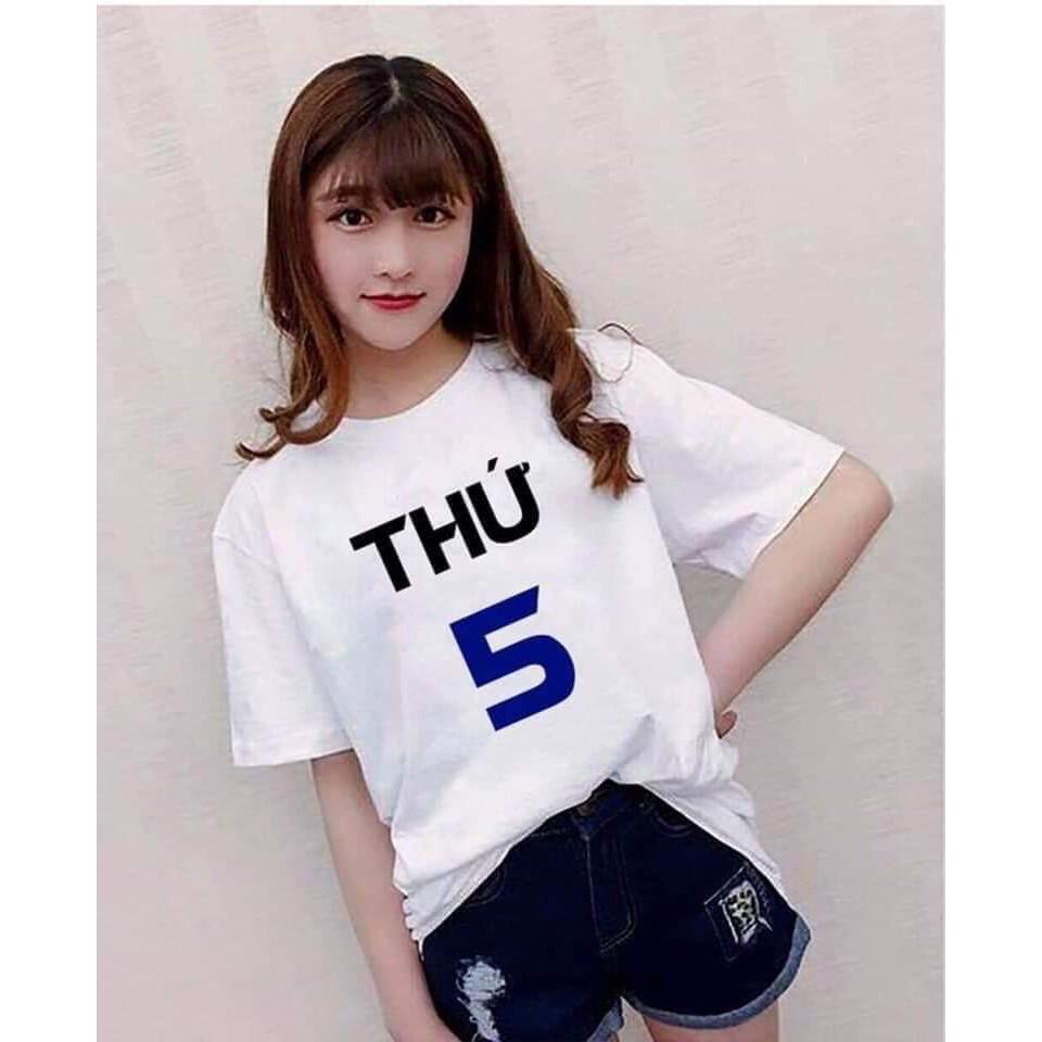 Áo thun nữ Form rộng vải dày mịn bảy thứ trong tuần