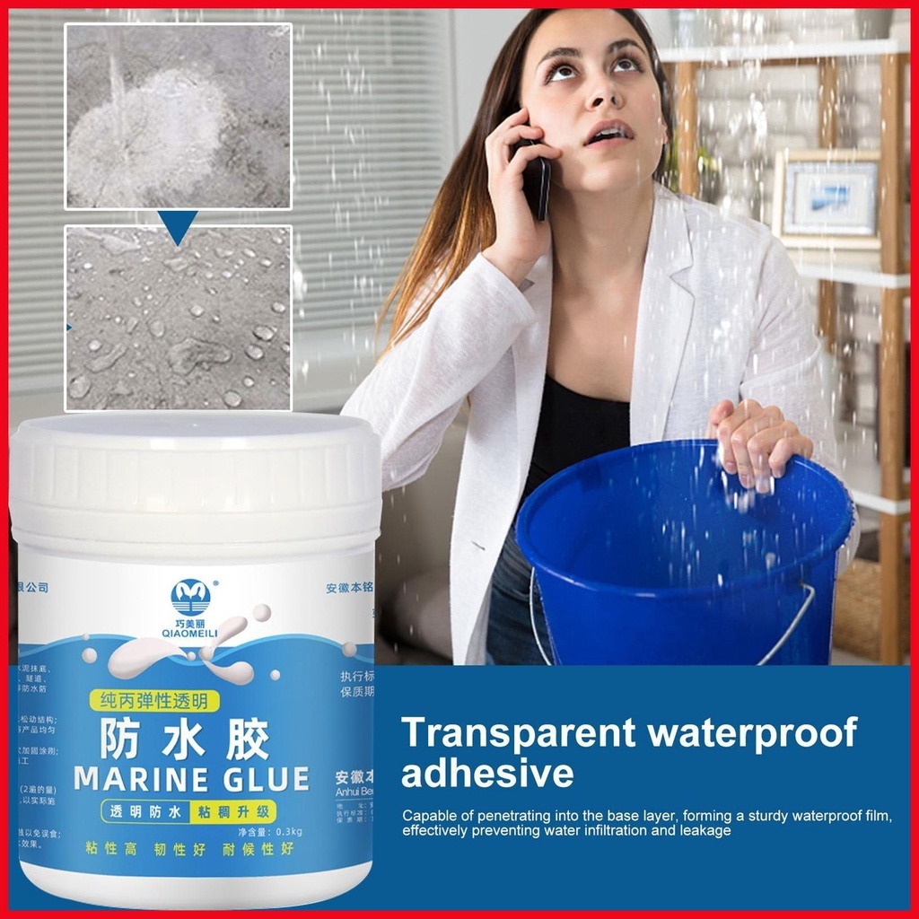 Keo Chống Thấm Marine Glue Trong Suốt, Không Mùi, Chịu Nhiệt Tốt Dễ Sử Dụng 300G