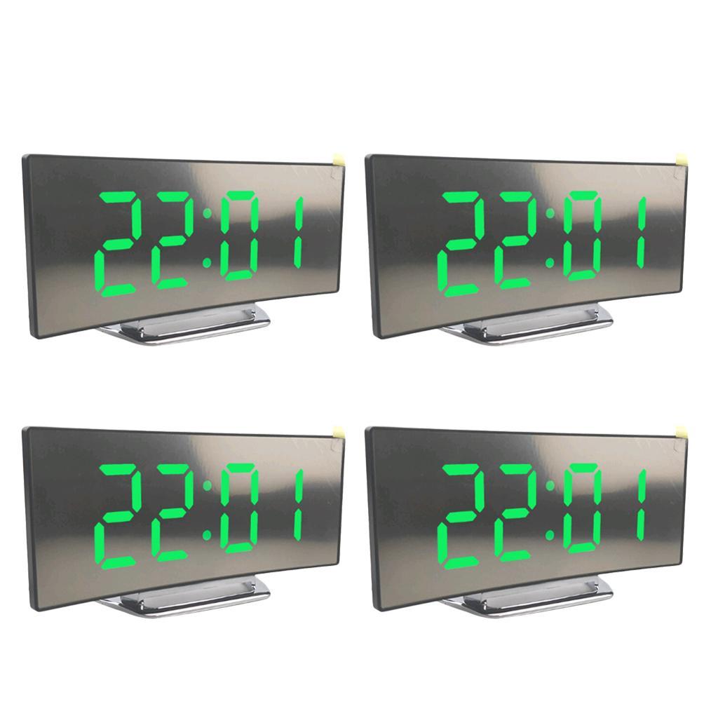4 Pieces Modern Digital LED Clock Alarm Clock Desktop LED Calendar Clock