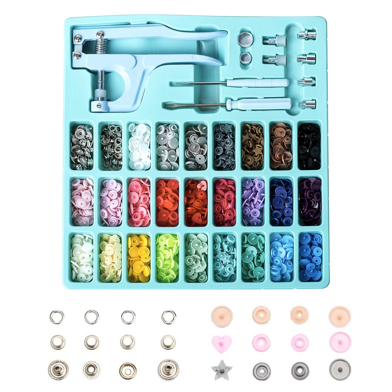 Plastic and Metal Snap Buttons with Snaps Pliers Set,300 Sets Plastic and Metal Snap Buttons for Sewing and Crafting