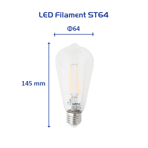 Bóng OPPLE LED Fila Ecomax ST64 E27 - Hiệu ứng ánh sáng như bóng sợi đốt, tiết kiệm năng lượng