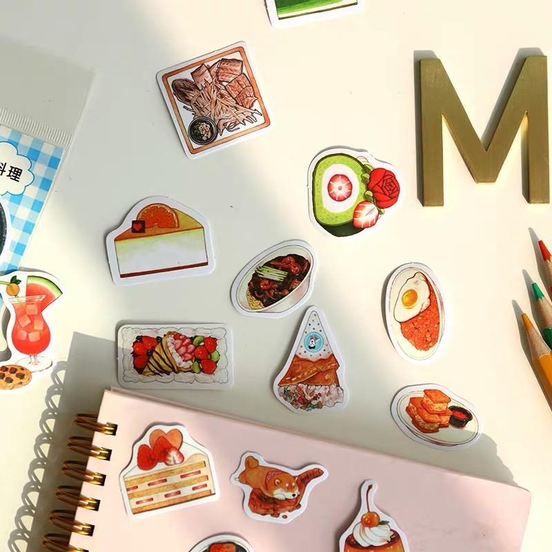 Set 100 stickers foodie dễ thương không trùng mẫu (có tách lẻ