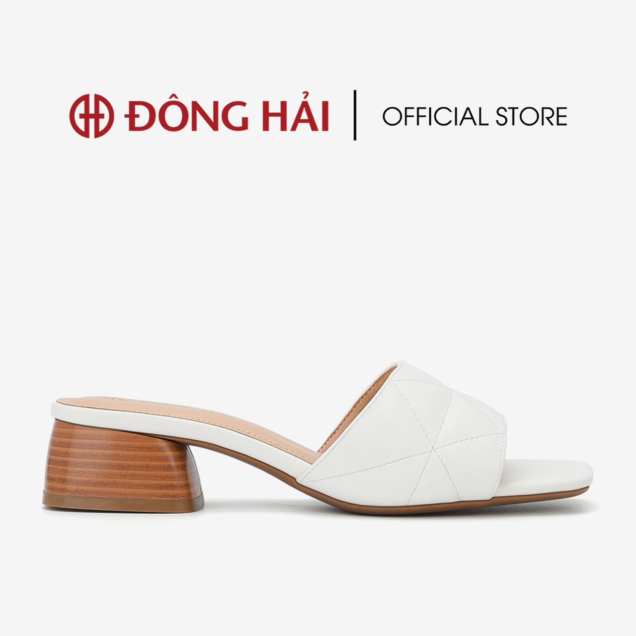 Dép cao gót nữ Đông Hải thiết kế quai ngang  ôm chân may chỉ nổi thời thượng - D7720