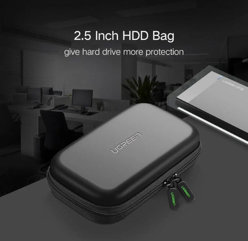 Ugreen UG50274LP128TK Hộp đựng ổ cứng 2.5 HDD + Pin dự phòng chống sốc - HÀNG CHÍNH HÃNG