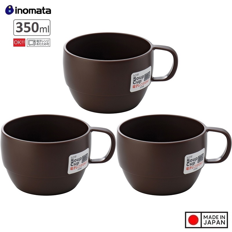 Combo 3 Cốc uống nước dáng thấp Inomata 350ml - Hàng nội địa Nhật Bản |#Made in Japan