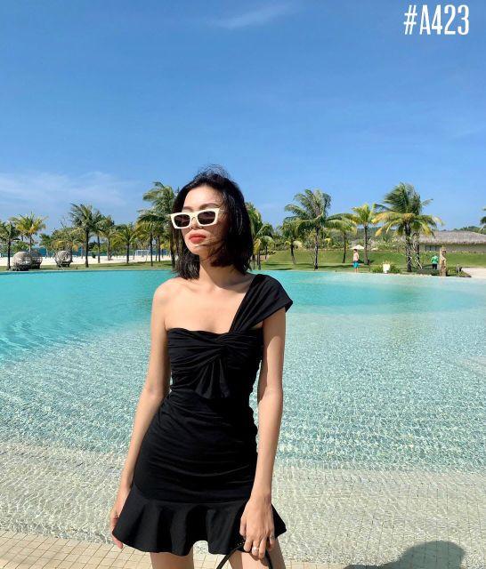 Đầm thun đuôi cá xoắn ngực