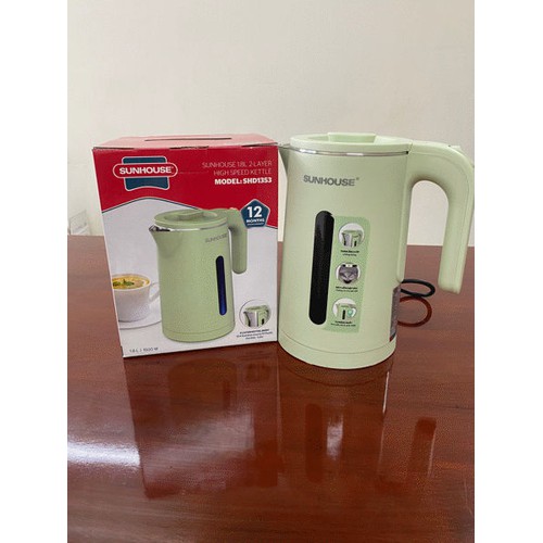 Ấm siêu tốc Inox 2 lớp 1.8L Sunhouse SHD1353 - Hàng chính hãng