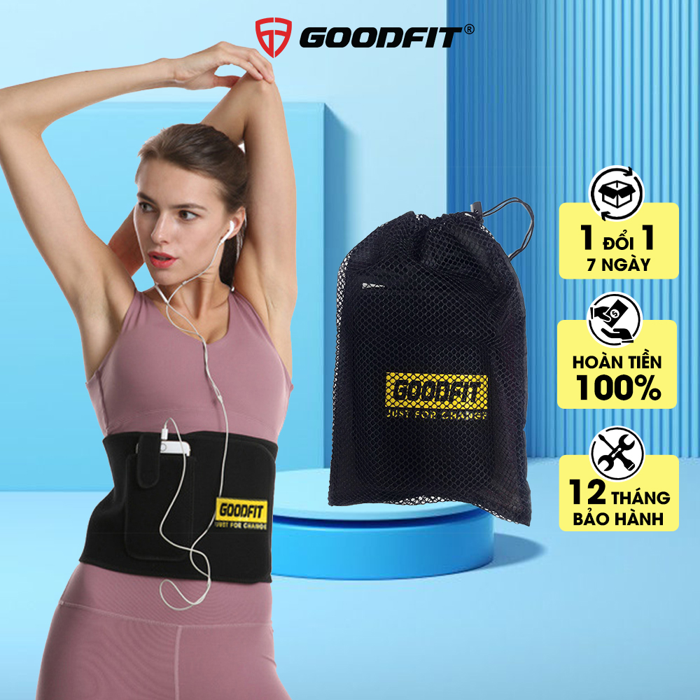 Đai lưng mềm tập gym, đai cuốn nóng giảm mỡ bụng GoodFit GF724WS