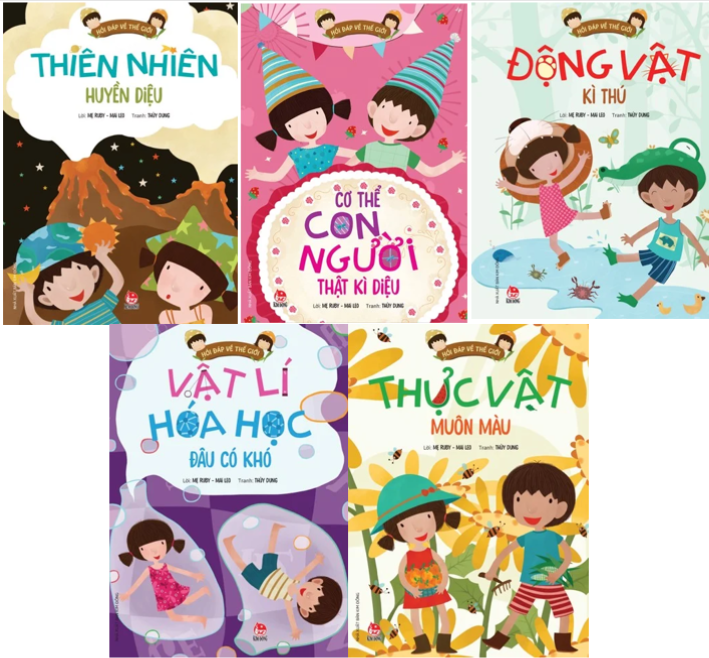 Sách - Hỏi đáp về thế giới: Combo 5 cuốn Động vật kì thú + Thực vật muôn màu + Cơ thể con người thật kì diệu + Thiên nhiên huyền diệu + Vật lí Hóa học đâu có khó