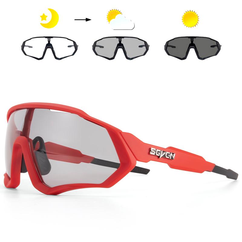 SCVCN Photochromic Kính Mát MTB Kính Đi Xe Đạp Nam Nữ Ngoài Trời Chạy Đi Bộ Đường Dài Kính UV400 An Toàn Xe Đạp Xe Đạp Kính Mắt Color: 08 Lenses Color: Photochromic no box