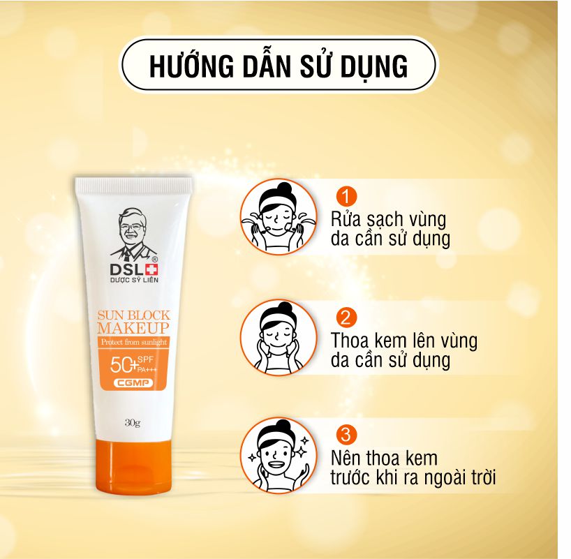 [DSL] Kem chống nắng chiết xuất thiên nhiên, mờ nám, trắng da, trẻ hóa làn da SUN BLOCK MAKEUP - 30g