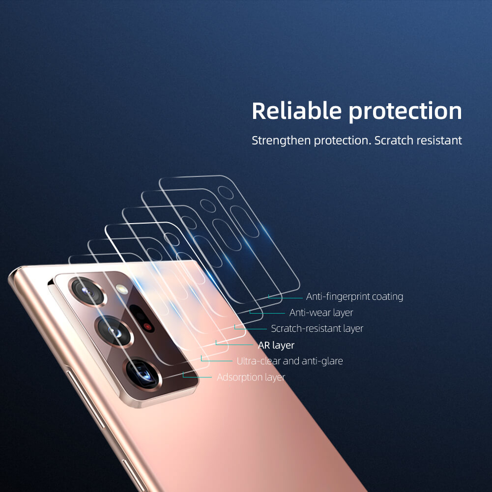 Bộ 2 Miếng dán kính cường lực Camera mỏng 0.22mm cho Samsung Galaxy Note 20 Ultra hiệu Nillkin InvisiFilm - Hàng chính hãng