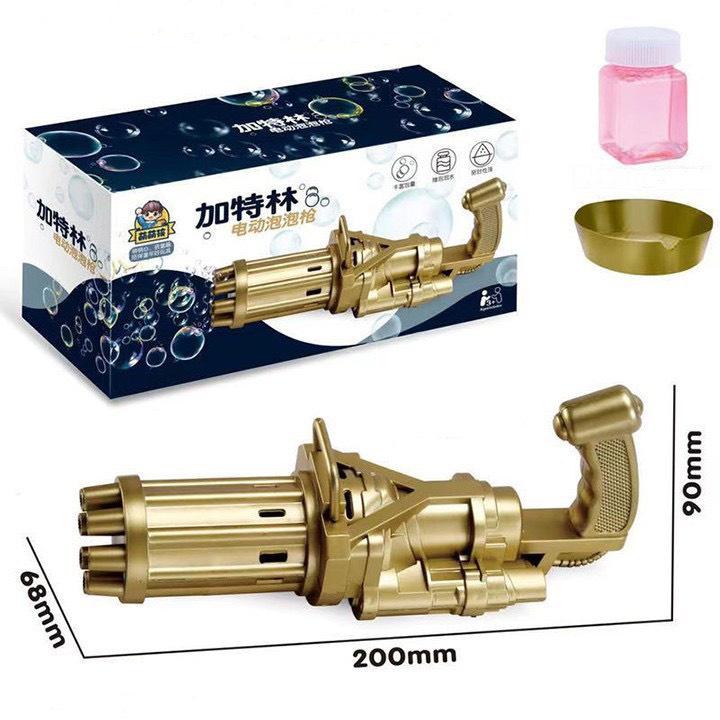 Súng bắn bong bóng, 8 nòng thổi cùng 1 lúc siêu nhiều bóng, máy sử dụng pin, TẶNG 1 LỌ NƯỚC TẠO BỌT