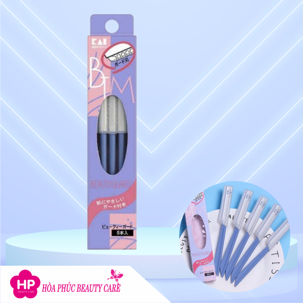 Dao Cạo Lông Mày Lưỡi Thép Có Màng Bảo Vệ Dành Cho Nữ Kai Kazor BTM Beauty Guar 00661 (Set 5 Cây)