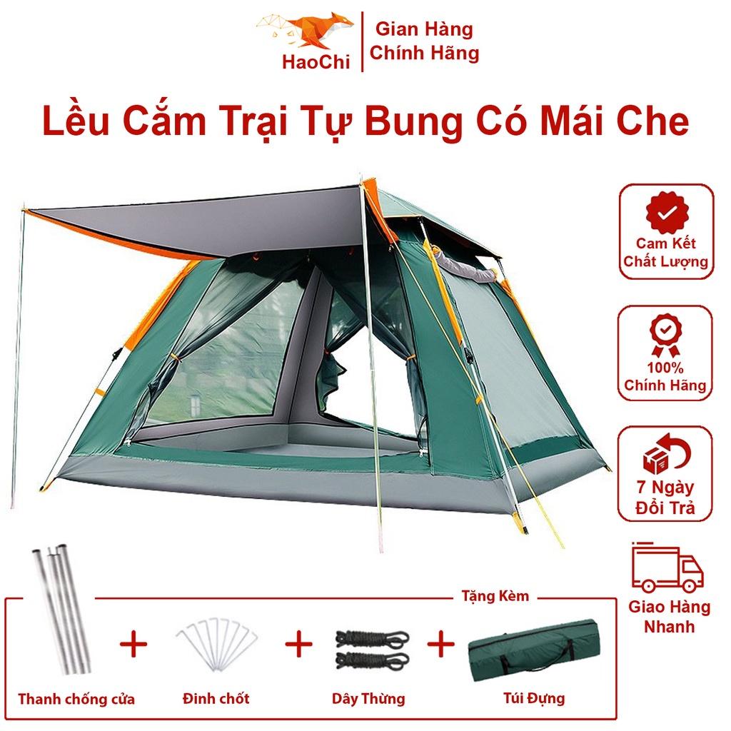 Lều cắm trại tự bung có mái che du lịch dã ngoại thoáng mát chống nước cách nhiệt dành cho 2 - 4 người