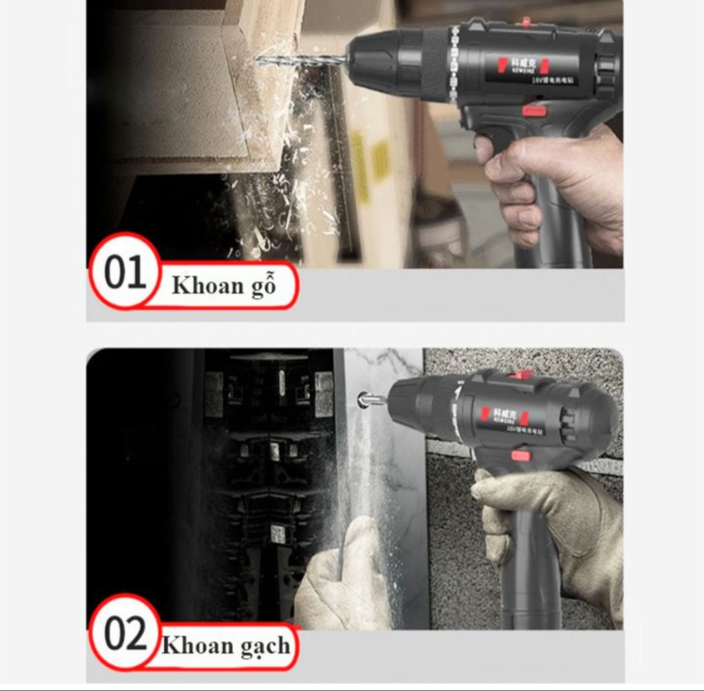BỘ MÁY KHOAN PIN CẦM TAY KHOAN BẮT VÍT ĐA CHỨC NĂNG HÀNG CHUẨN
