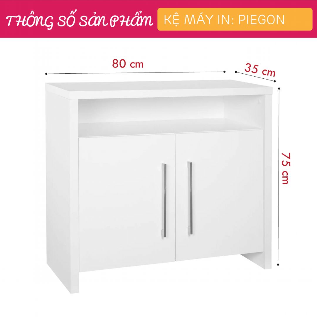 Kệ để máy in gỗ hiện đại SMLIFE Piegon | Gỗ MDF dày 17mm chống ẩm | D80xR35xC75cm