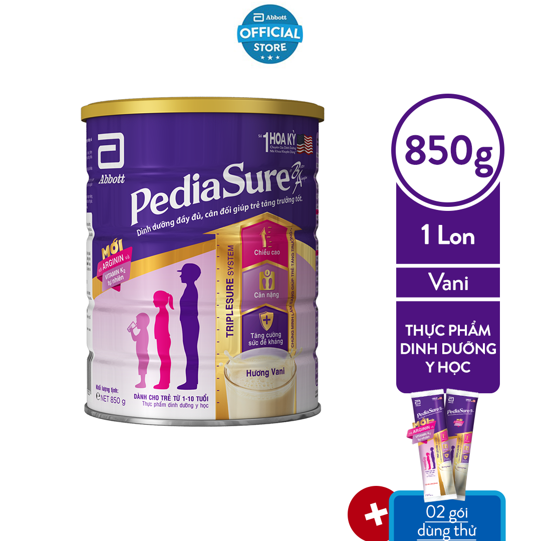 Combo 1 lon Pediasure 850g - Tặng 2 sachet