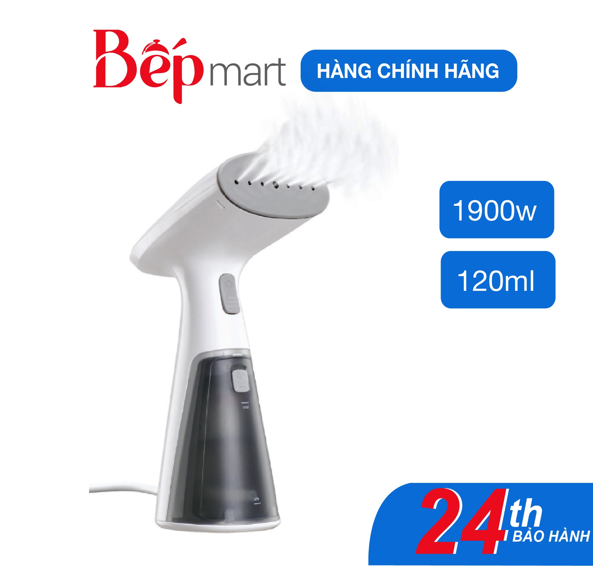 Bàn ủi hơi nước cầm tay LocknLock Mini Handy Steamer ENI148WHT - Hàng chính hãng